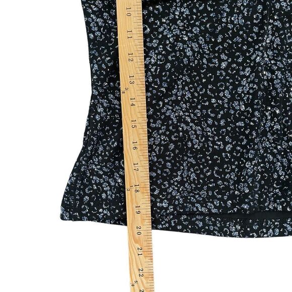 Scarlett Glitter Top Leopard Black Blue Silver Stretch Cowl Scoop Neck Women's L - Picture 8 of 9